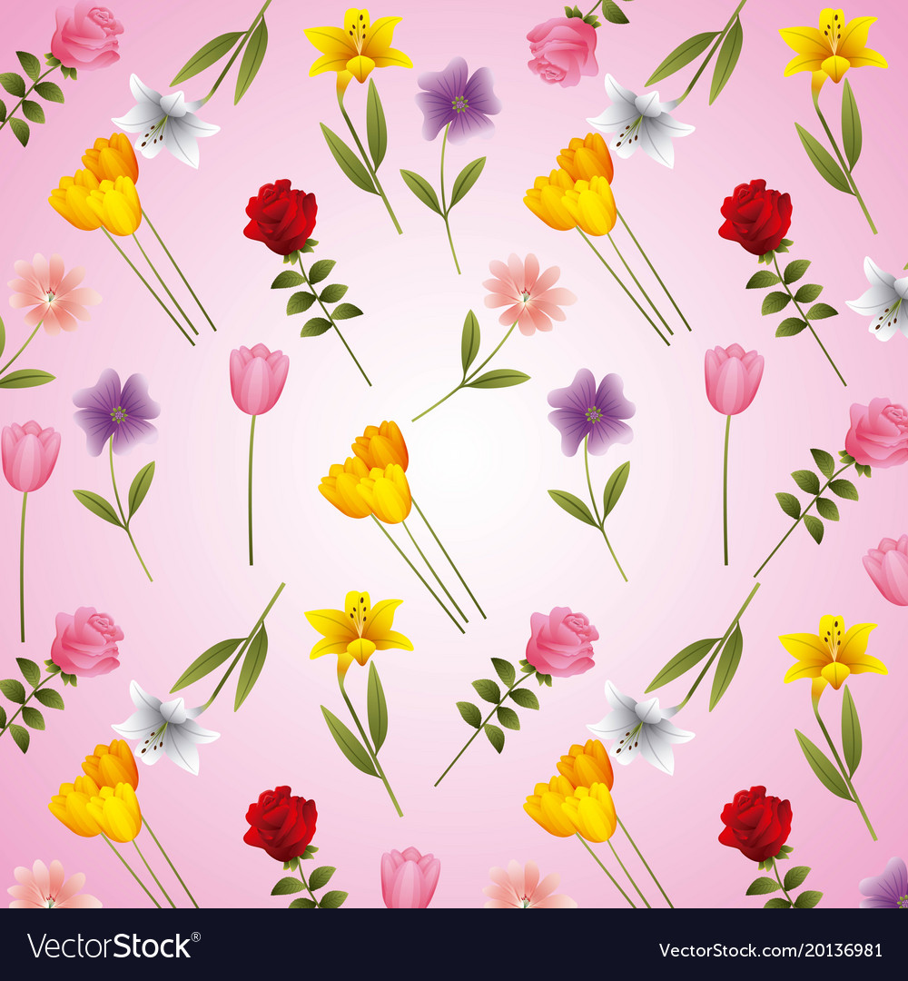 Beautiful Flowers Frame Ornament On Blur