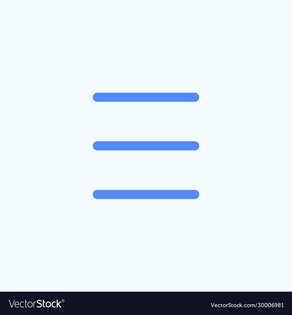 Burger menu icon for website template design vector image Burger menu icon for website template design