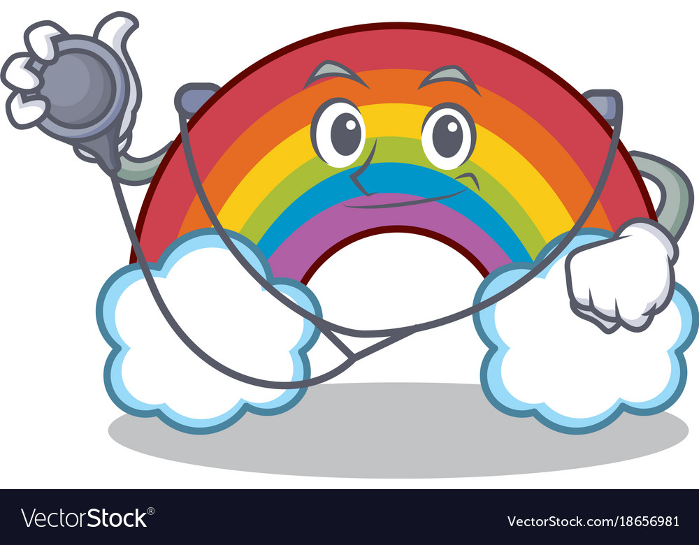 Doctor colorful rainbow character cartoon