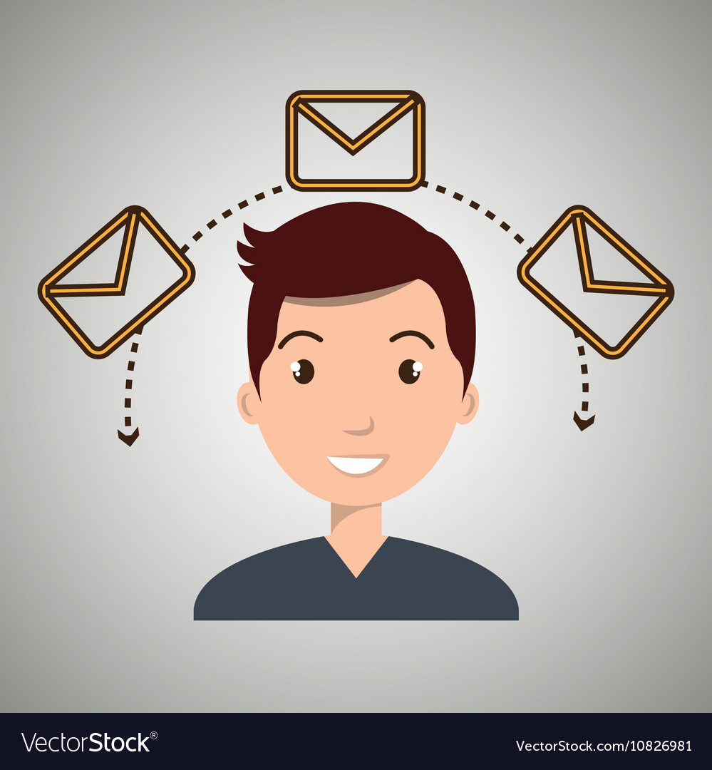 Man message email card
