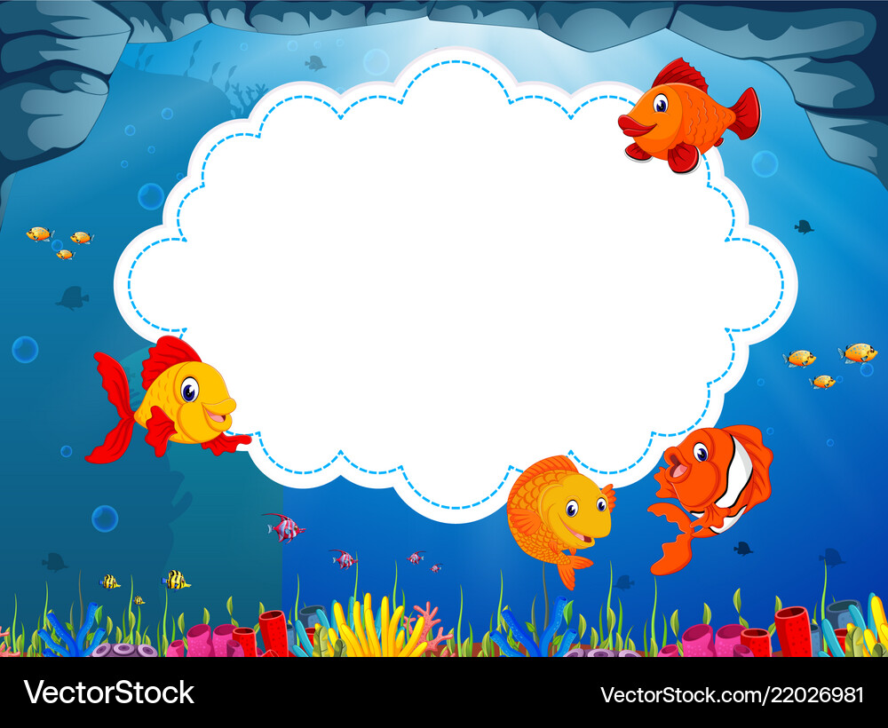 Ocean view with the cloud board blank space Vector Image