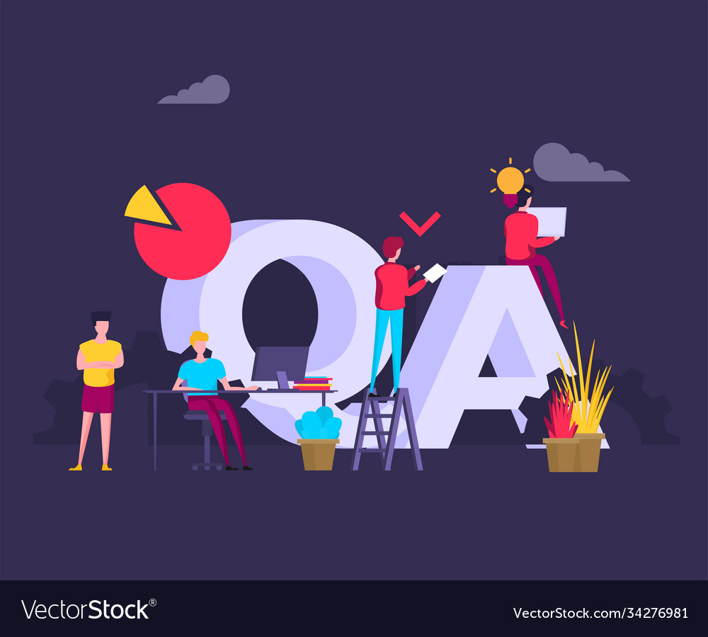 Qa engeeniring concept with keywords letters vector image Qa engeeniring concept with keywords letters