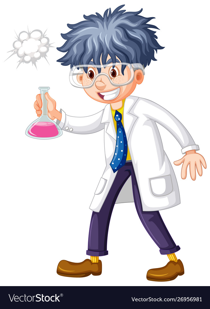 Scientist holding test tube in hand Royalty Free Vector