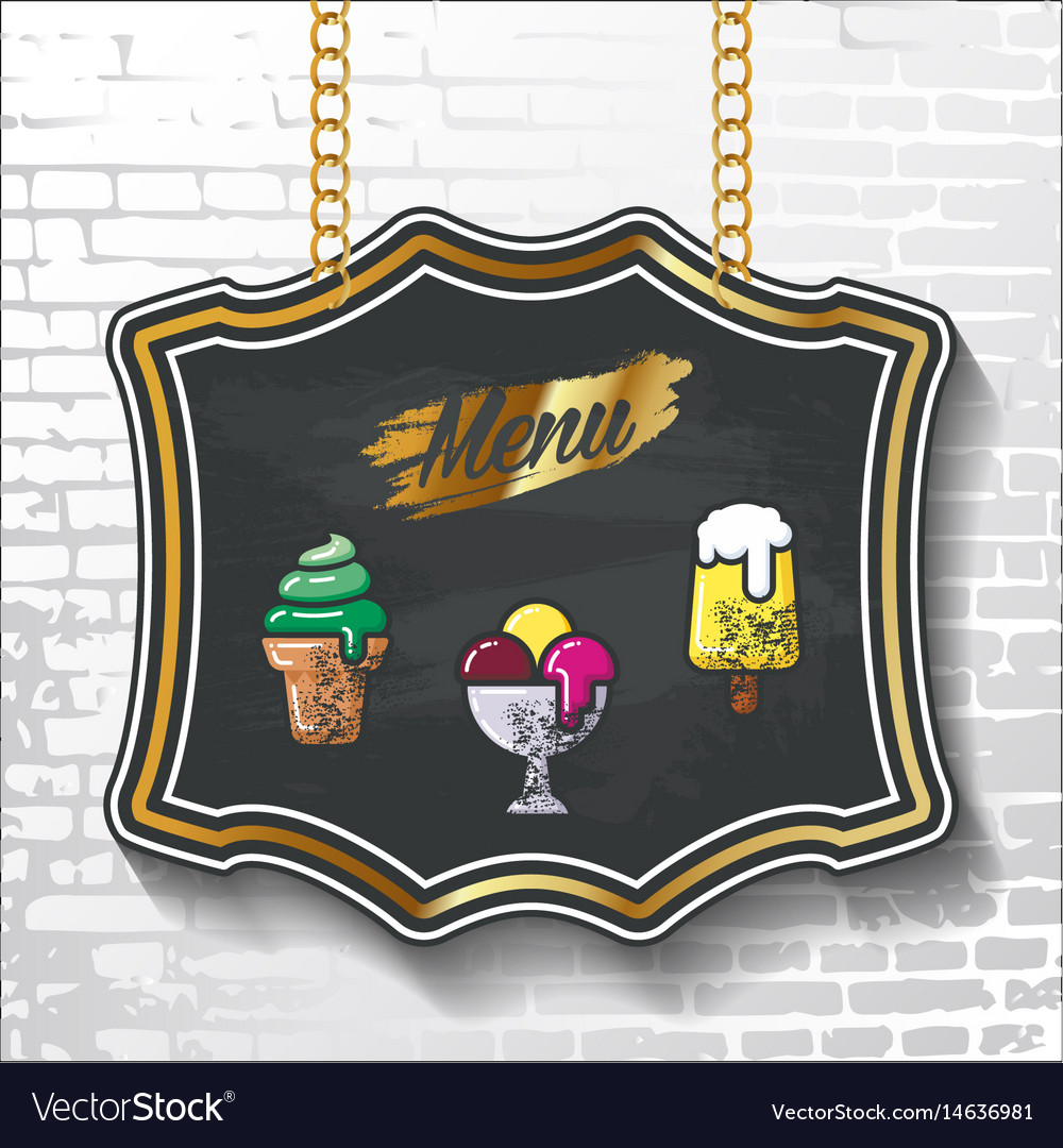 Set design elements chalkboard menu sample