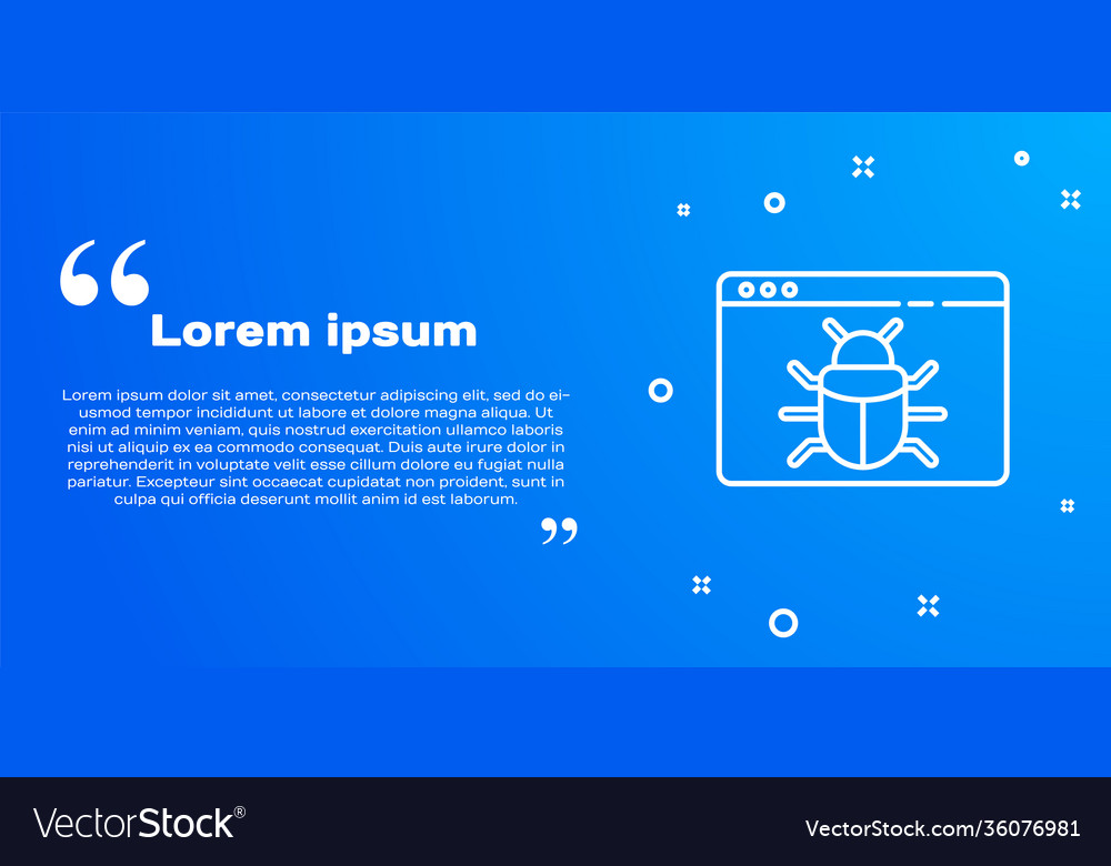 White line system bug concept icon isolated