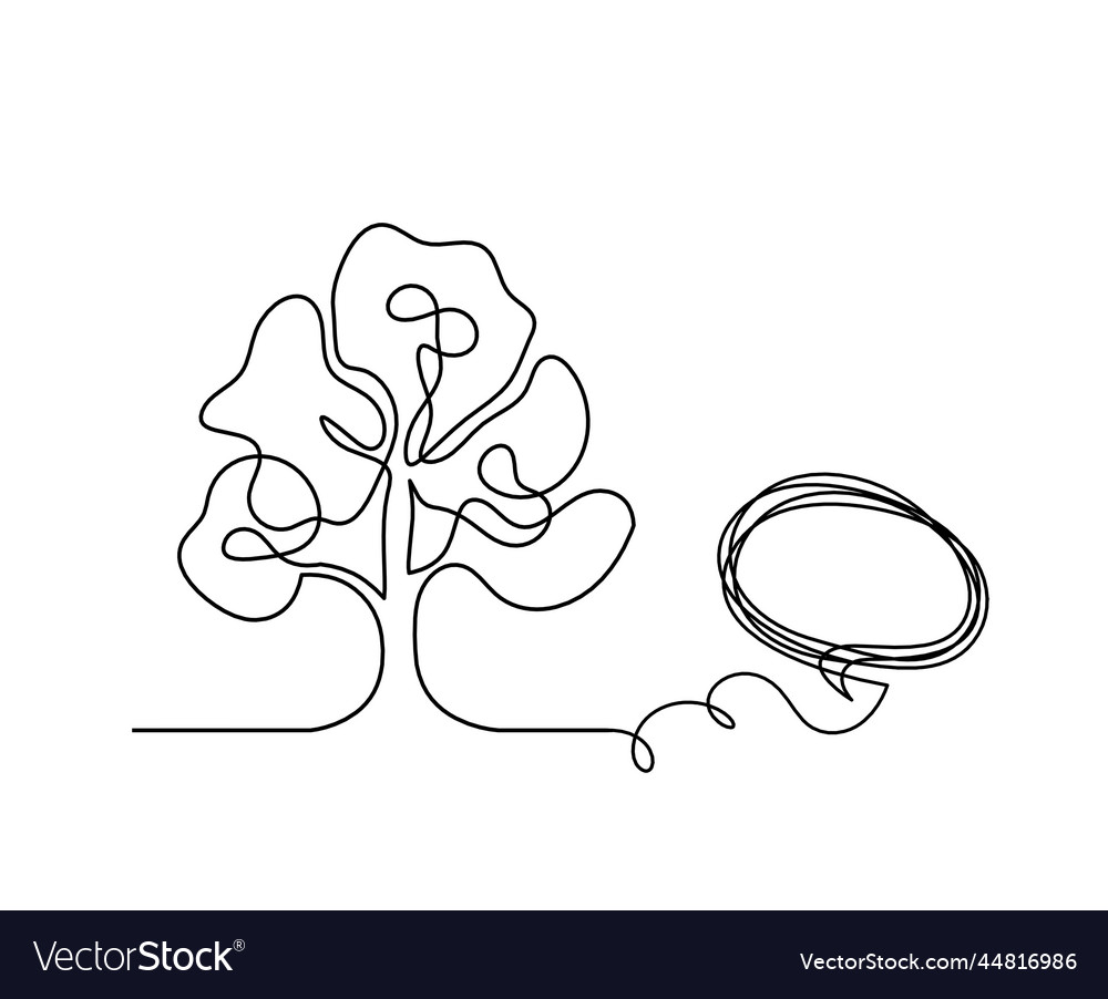 Abstract tree with comment as line drawing vector image Abstract tree with comment as line drawing