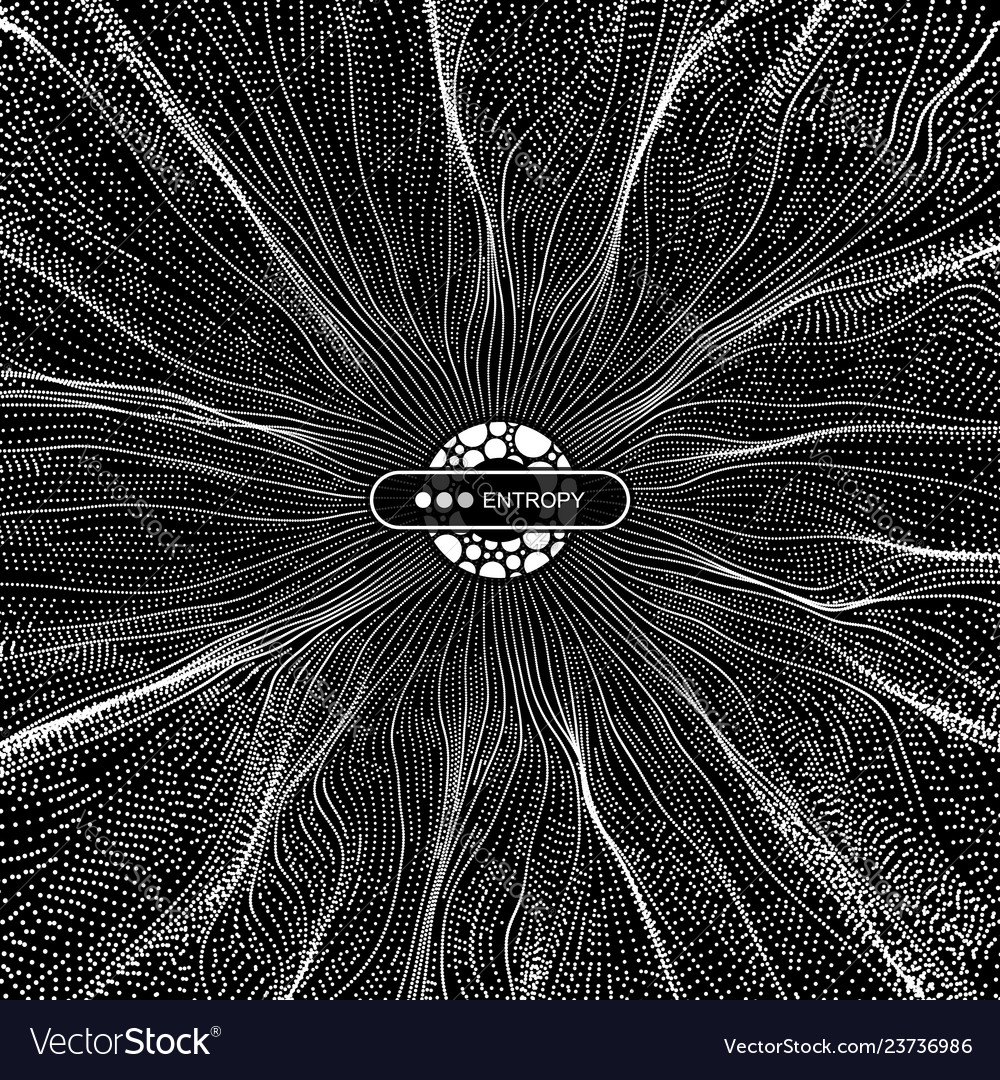 Array with dynamic particles 3d technology grid vector image Array with dynamic particles 3d technology grid