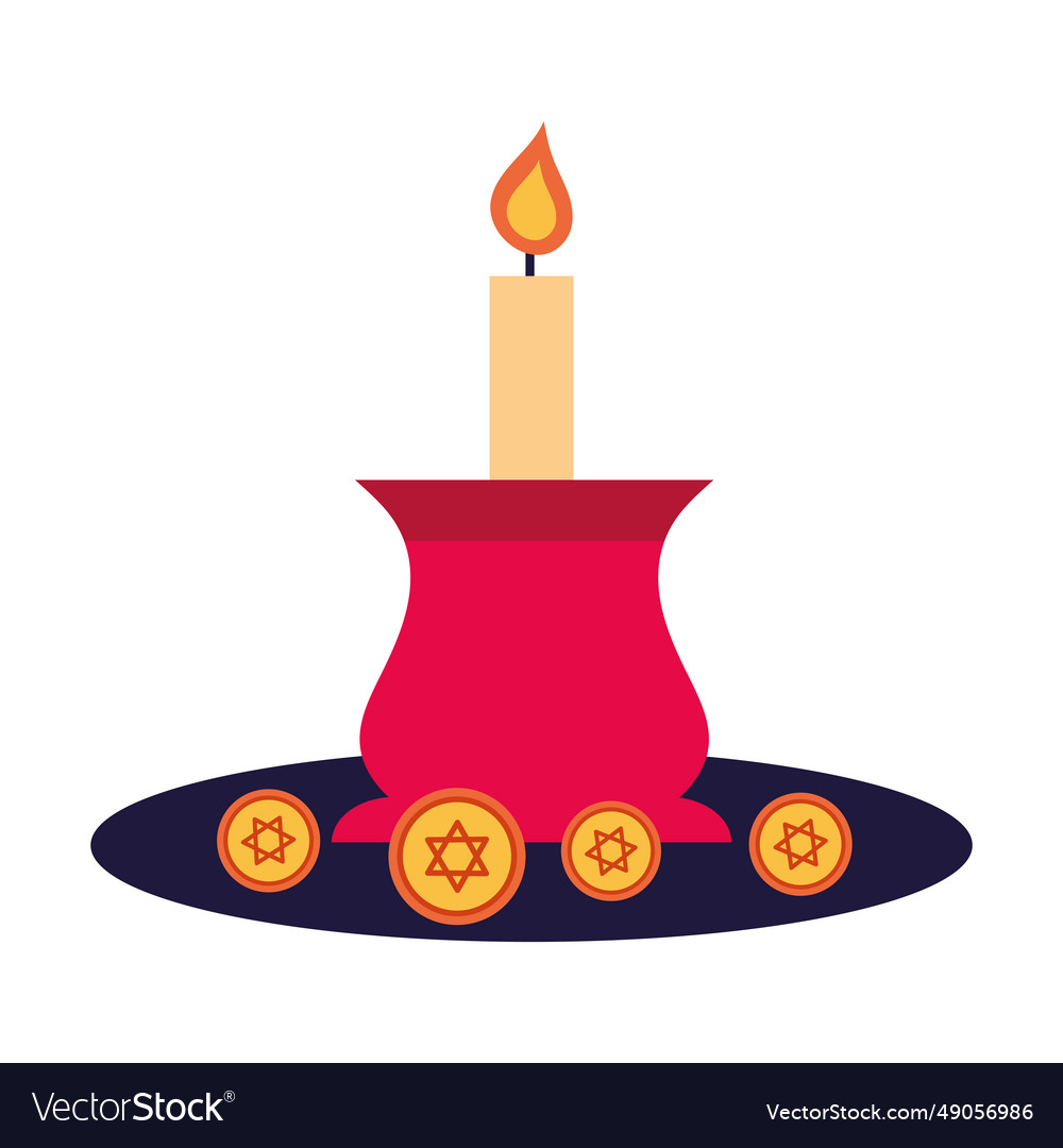 Candle with david star Royalty Free Vector Image