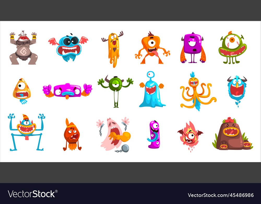 Cartoon Monster mit spooky Maulwurf Zähne Vector Image Cartoon Monster mit spooky Maulwurf Zähne