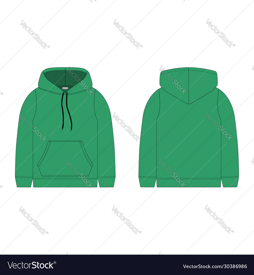 Children hoodie in green color isolated on white