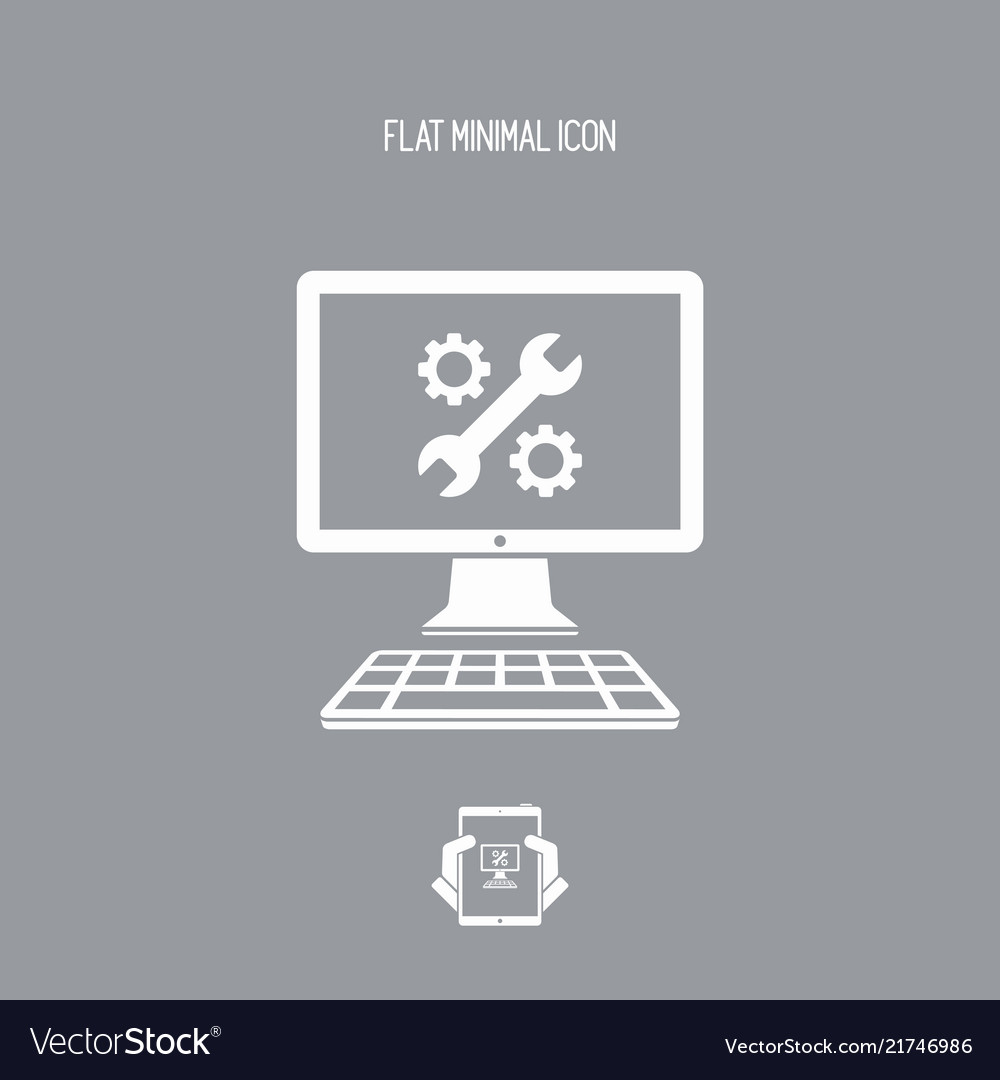 Computer setting - flat icon