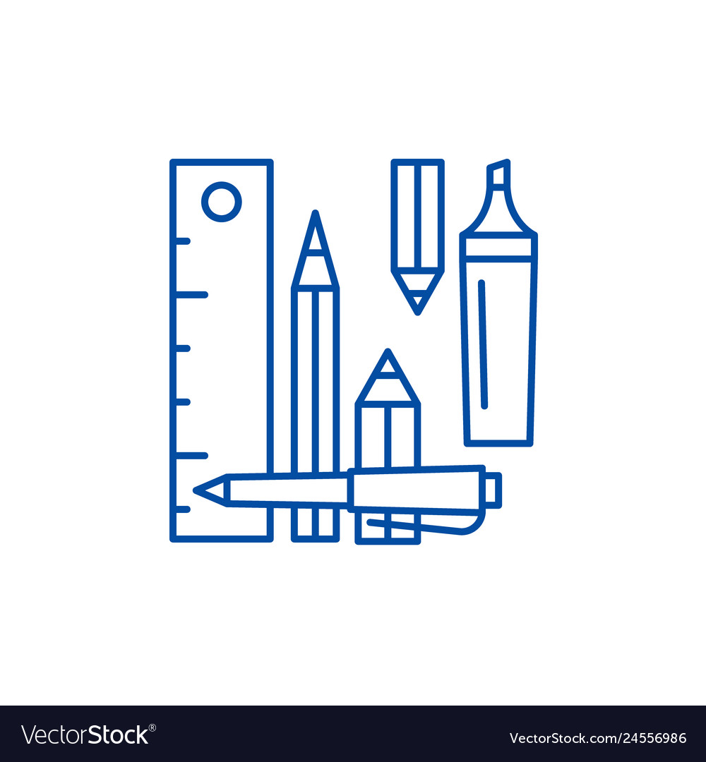 Counting tools line icon concept vector image Counting tools line icon concept
