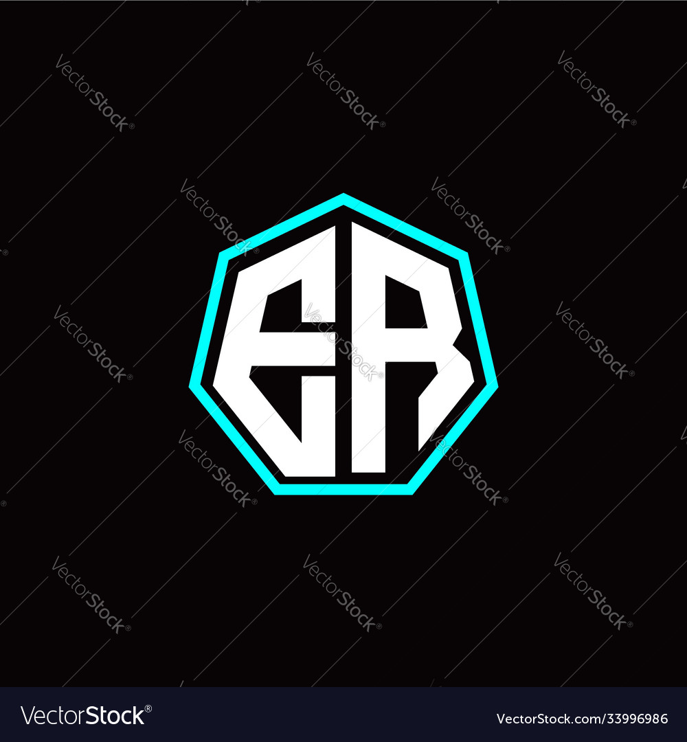 E r initials modern polygon logo template