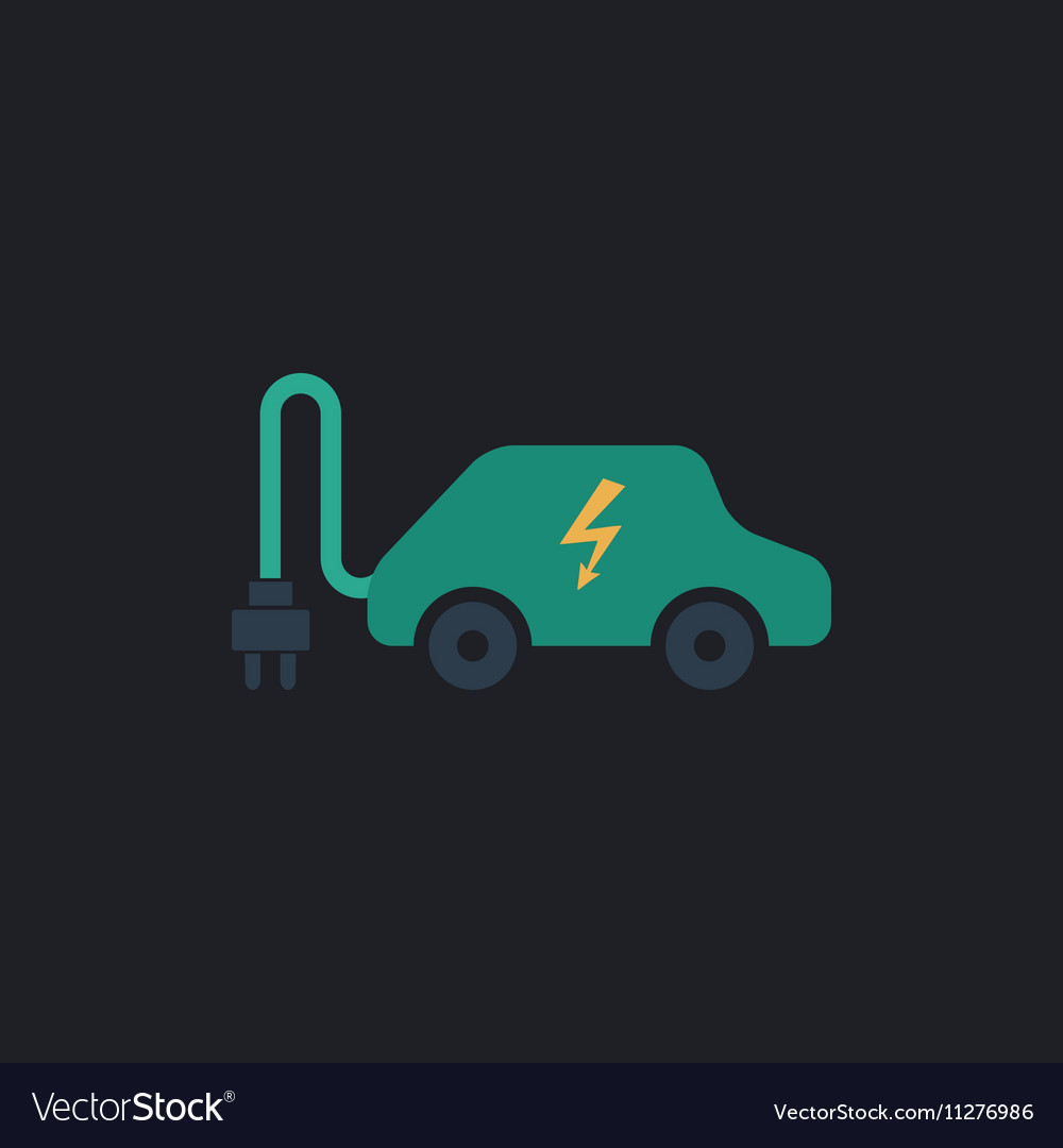 Electric car computer symbol Royalty Free Vector Image