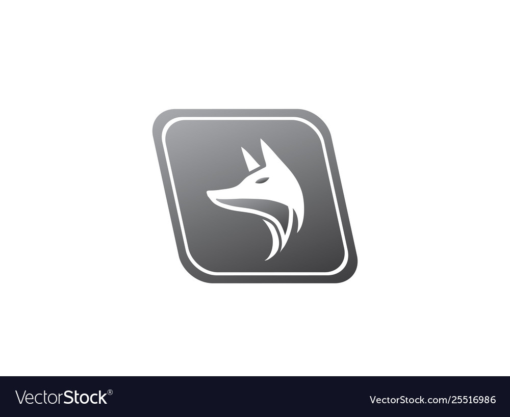 Fox head for logo design in shape icon