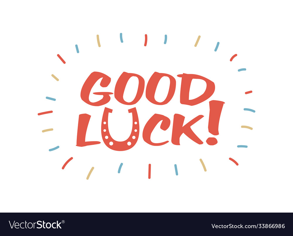 Good luck wish design or banner in red letters Vector Image With Regard To Good Luck Banner Template