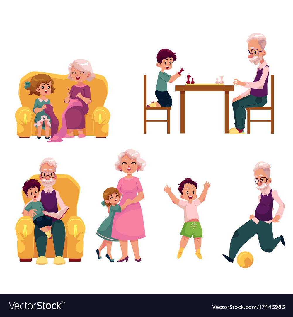 Grandparent spending time with grandchildren