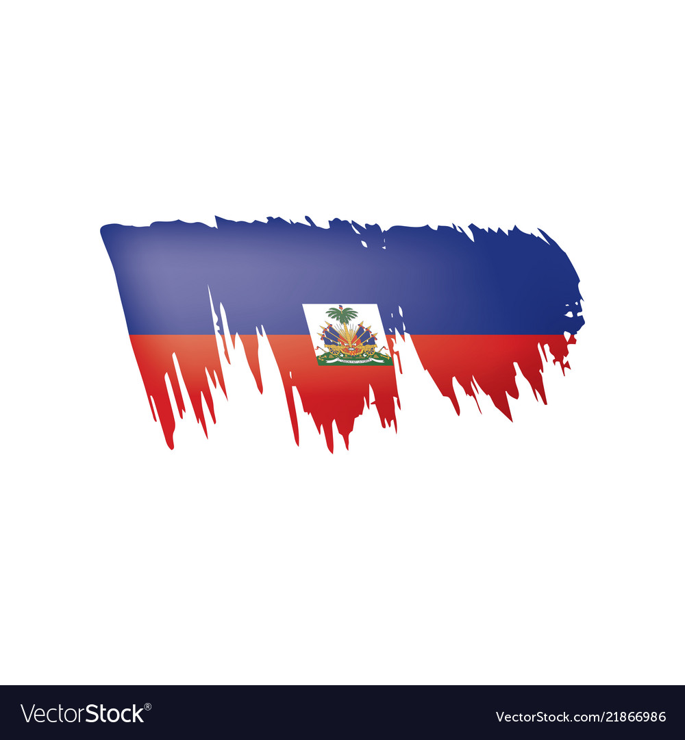 Haiti flag on a white