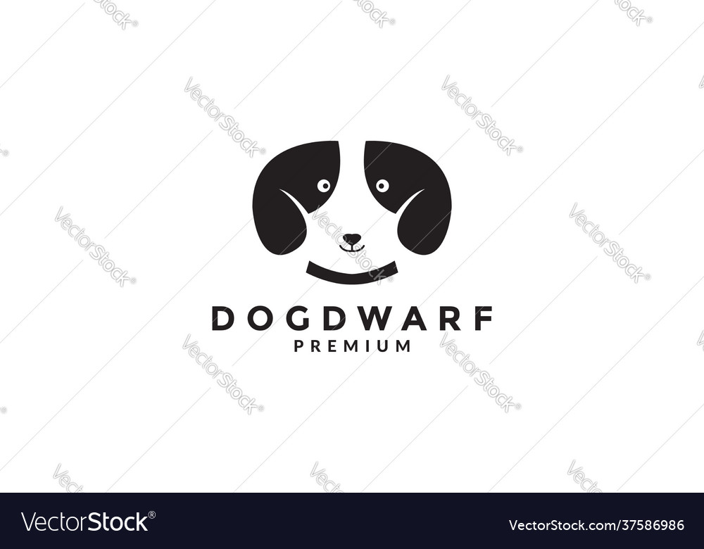 Head dwarf dog logo symbol icon design graphic