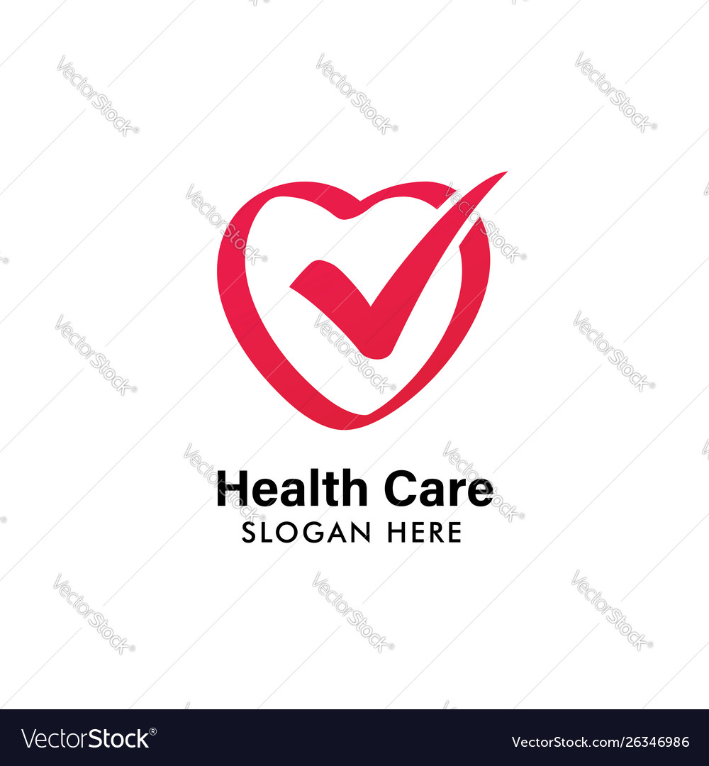 Health logo design template heart