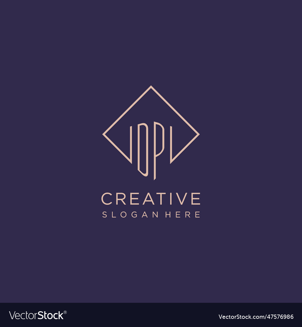 Initials dp logo monogram with rectangle style