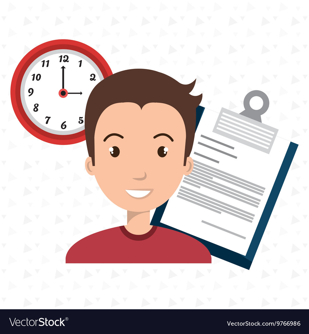 Man with papers isolated icon design
