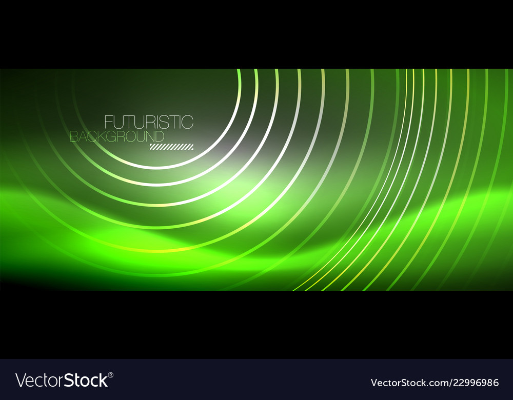 Neon circles abstract background shiny lines