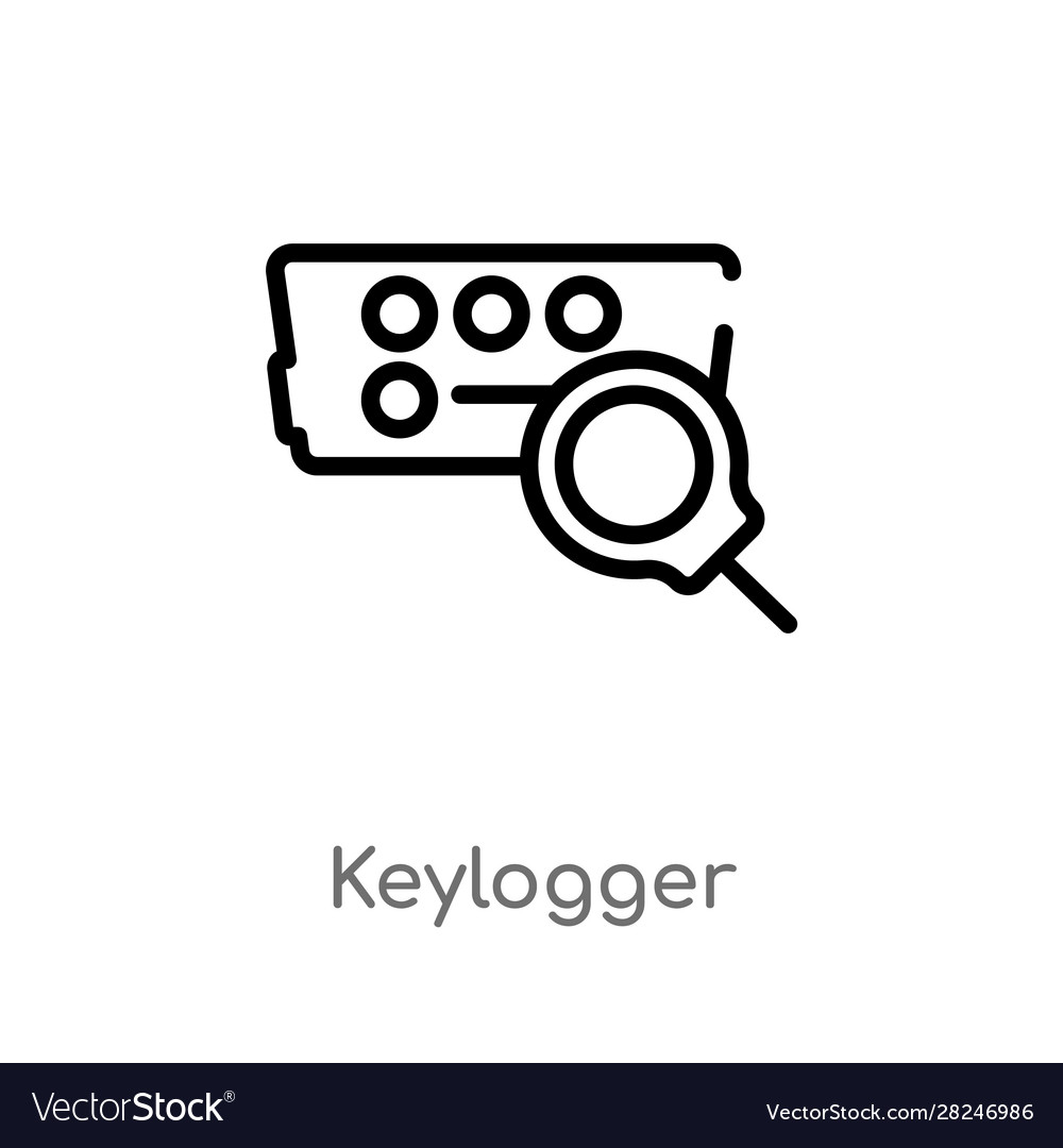 Outline keylogger icon isolated black simple line