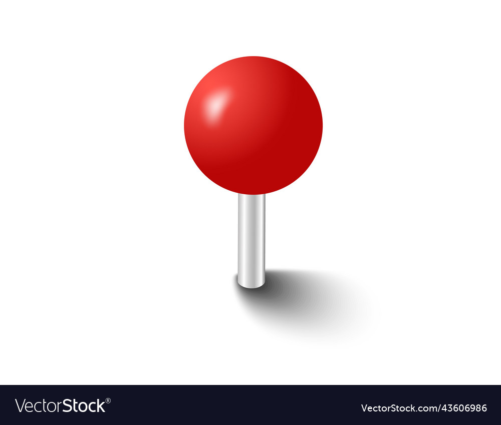 Red pins tacks flags attach buttons on needles vector image Red pins tacks flags attach buttons on needles