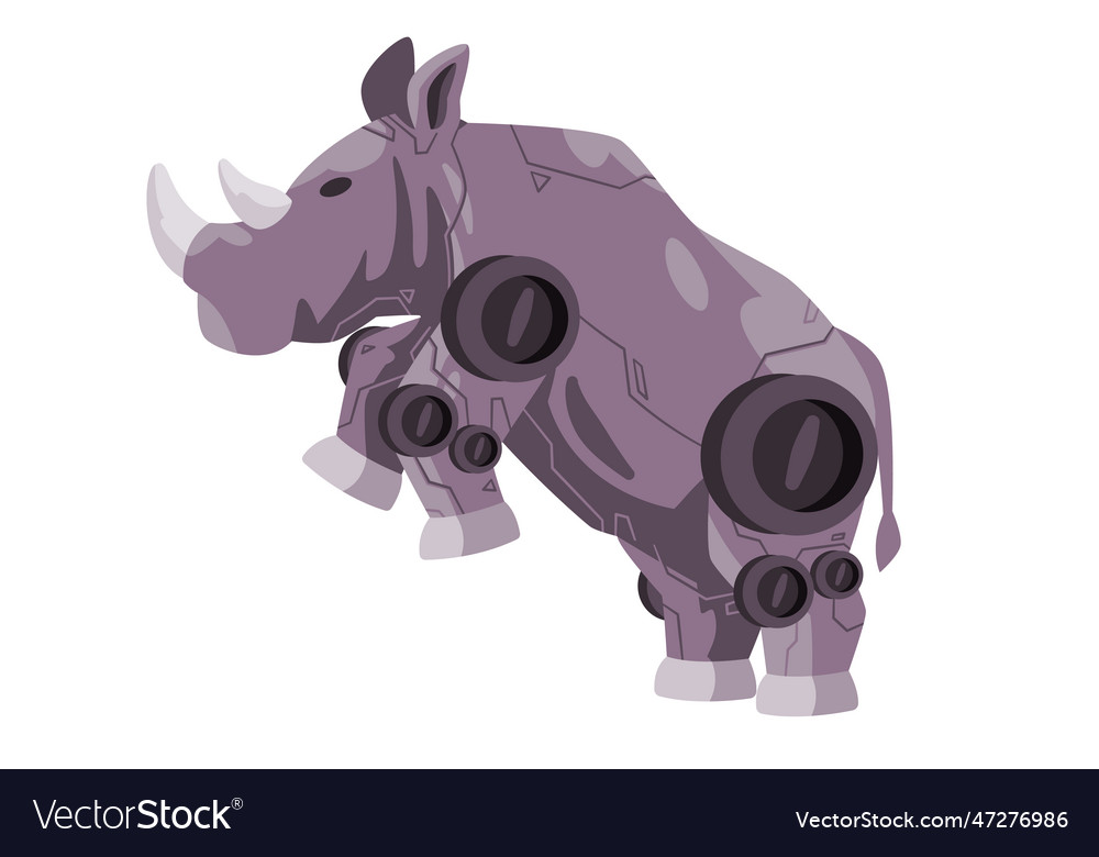 Rhino rhinoceros horn big robot animal toys vector image Rhino rhinoceros horn big robot animal toys