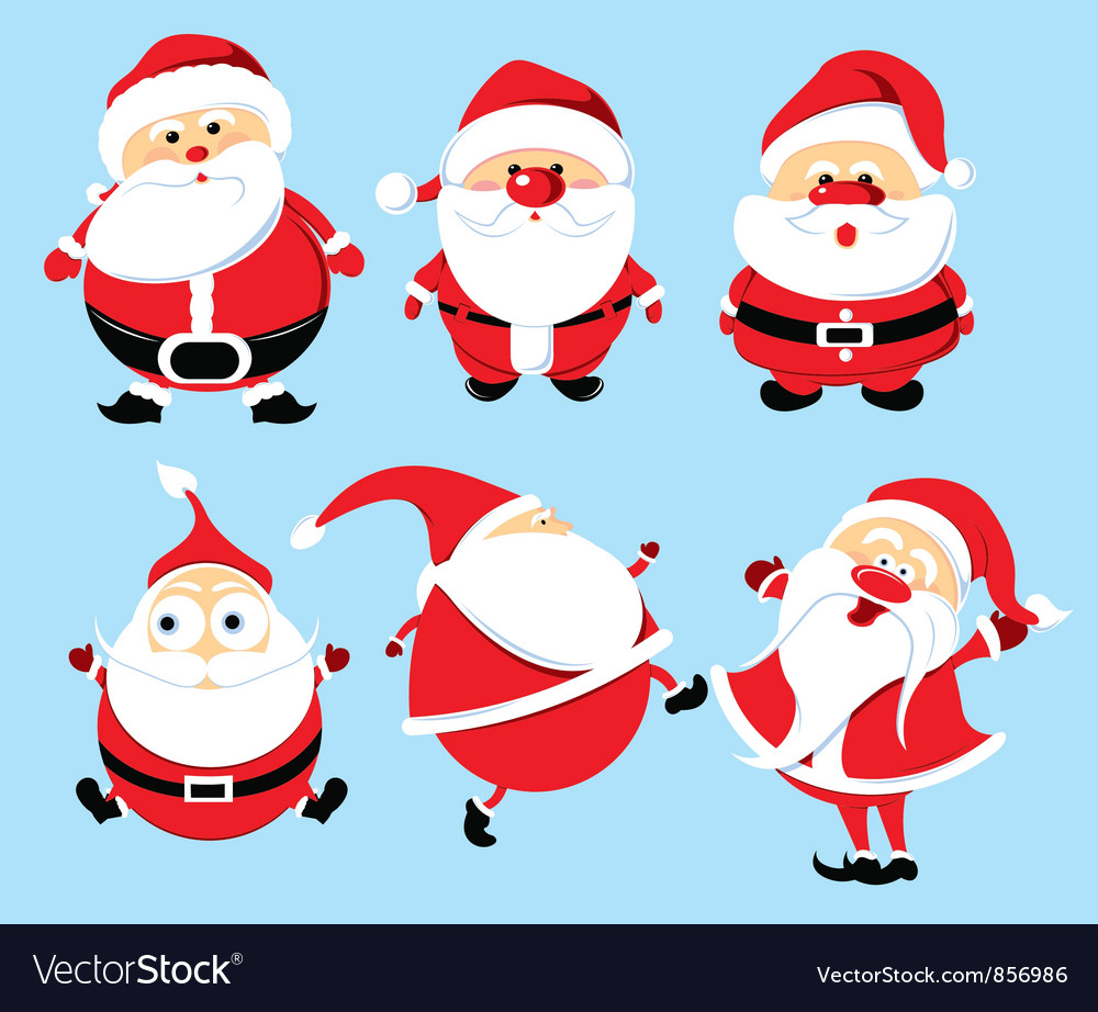 Santa claus set Royalty Free Vector Image - VectorStock