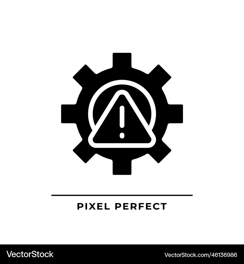 Setup error black glyph icon Royalty Free Vector Image