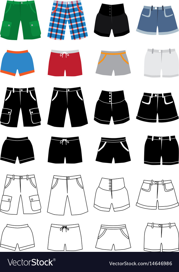 Shorts fashion icons Royalty Free Vector Image