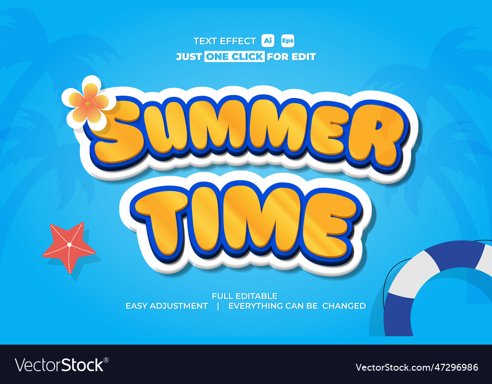 Summer event text effect editable Vector Image Summer event text effect editable