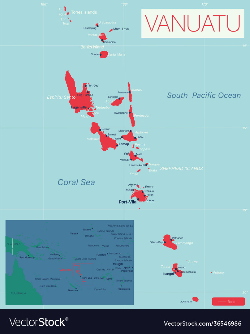 Vanuatu detaillierte Karte