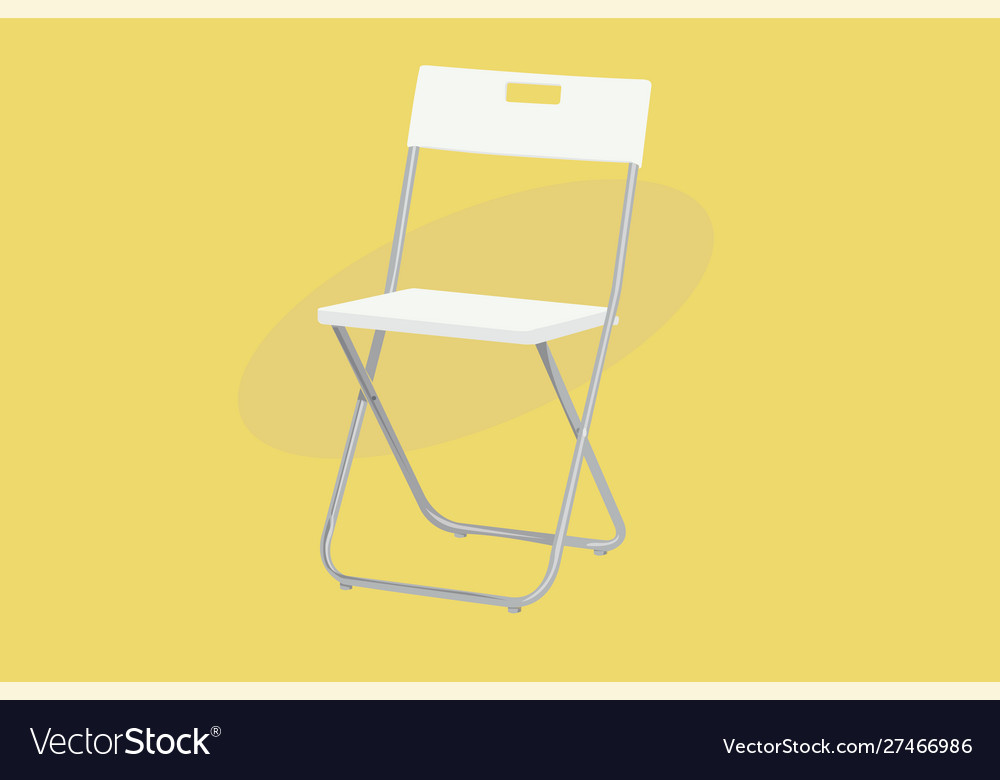 White folding chair with structure aluminium Vector Image