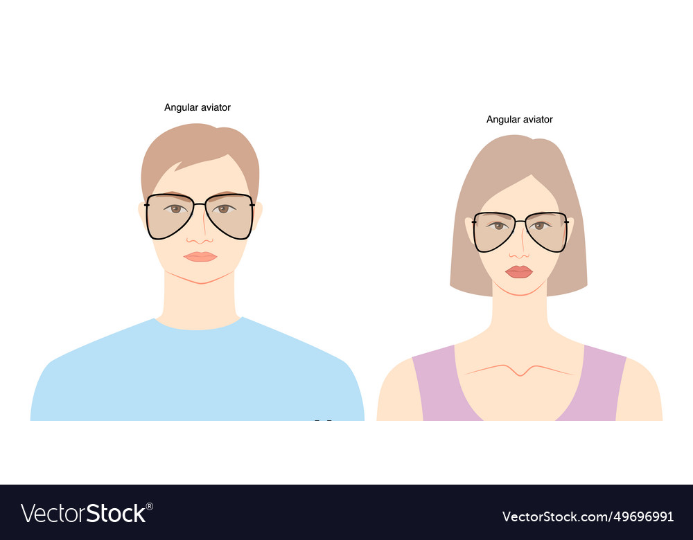 Angular aviator frame glasses on women and men Vector Image