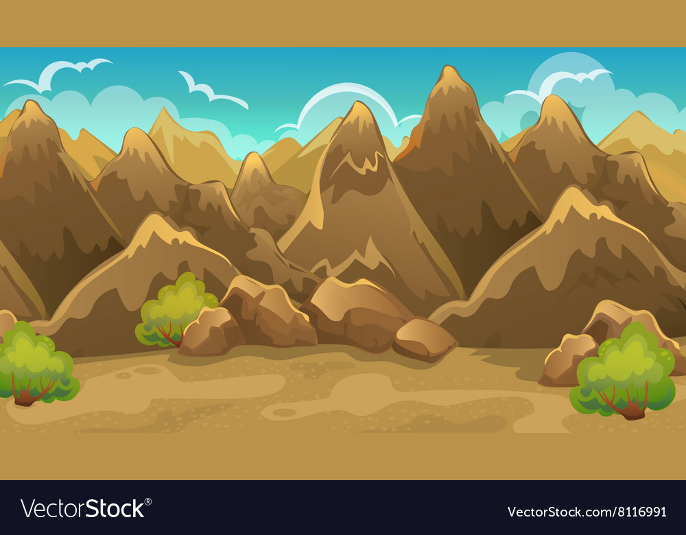 Background of mountains and shrub Royalty Free Vector Image