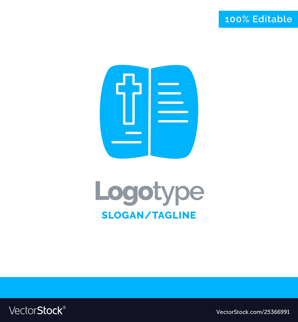 Book open easter nature blue solid logo template