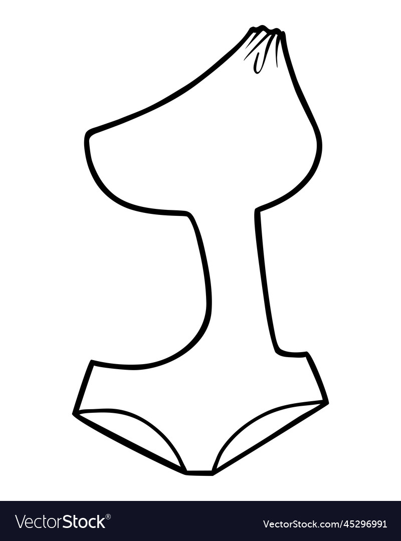 Coloring book swimsuit with a one-shoulder top