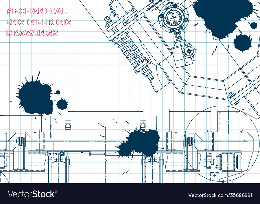 Computer aided design systems technical vector image Computer aided design systems technical
