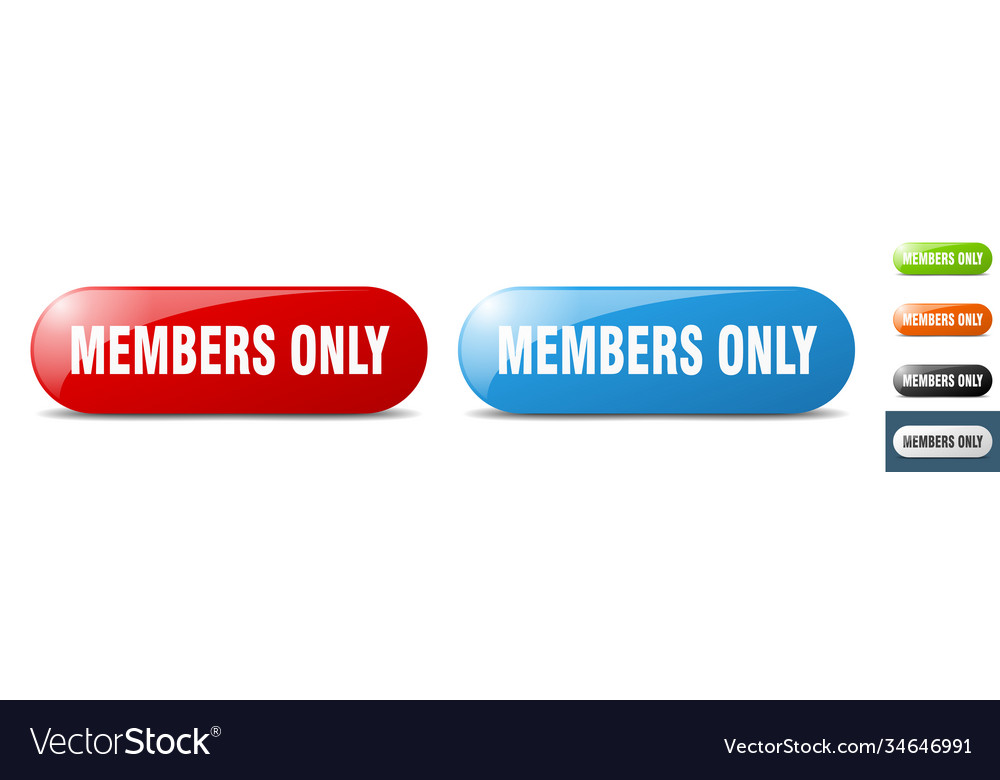 Members only button key sign push set