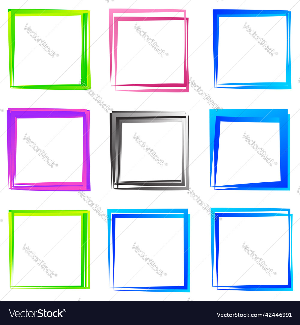 Random square contour frame border element Vector Image Random square contour frame border element