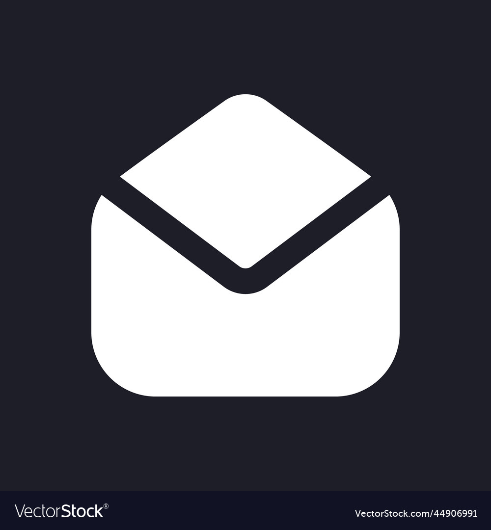 Read message dark mode glyph ui icon vector image Read message dark mode glyph ui icon