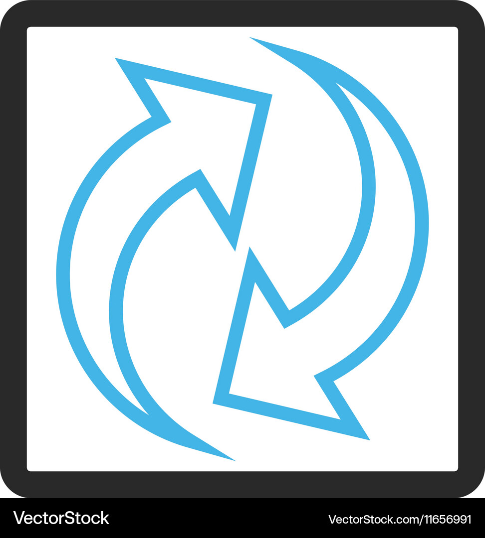 Refresh arrows framed icon Royalty Free Vector Image