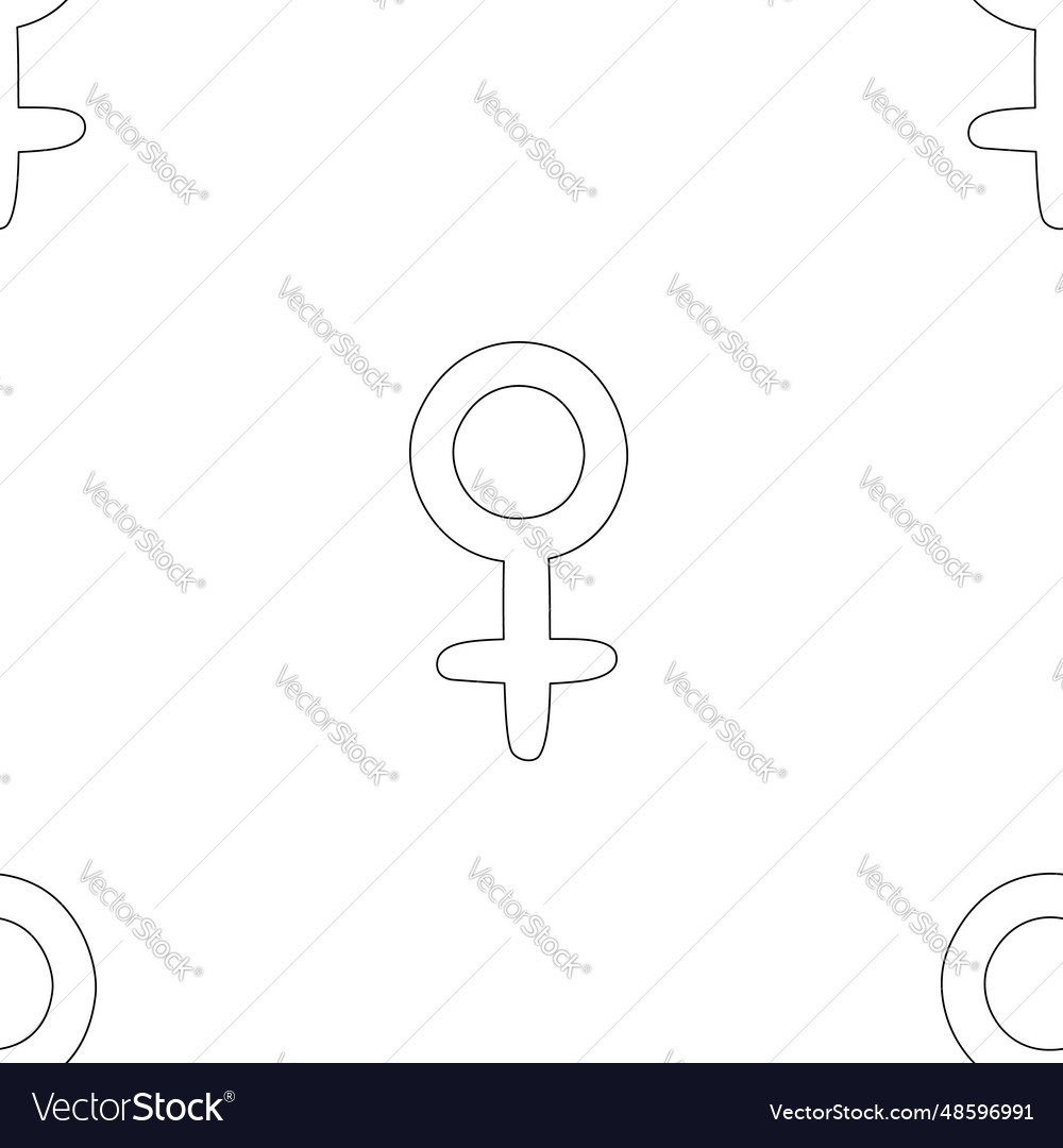 Seamless pattern with cute female gender symbol