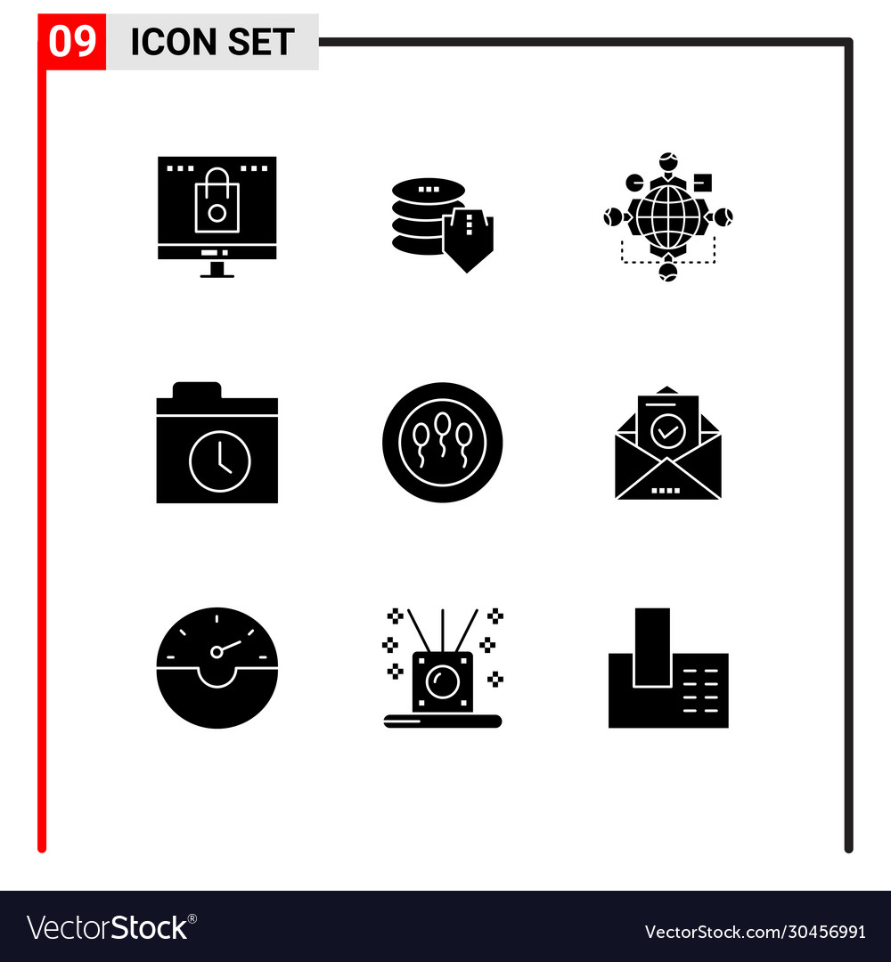 Set 9 solid glyphs on grid for sperms folder