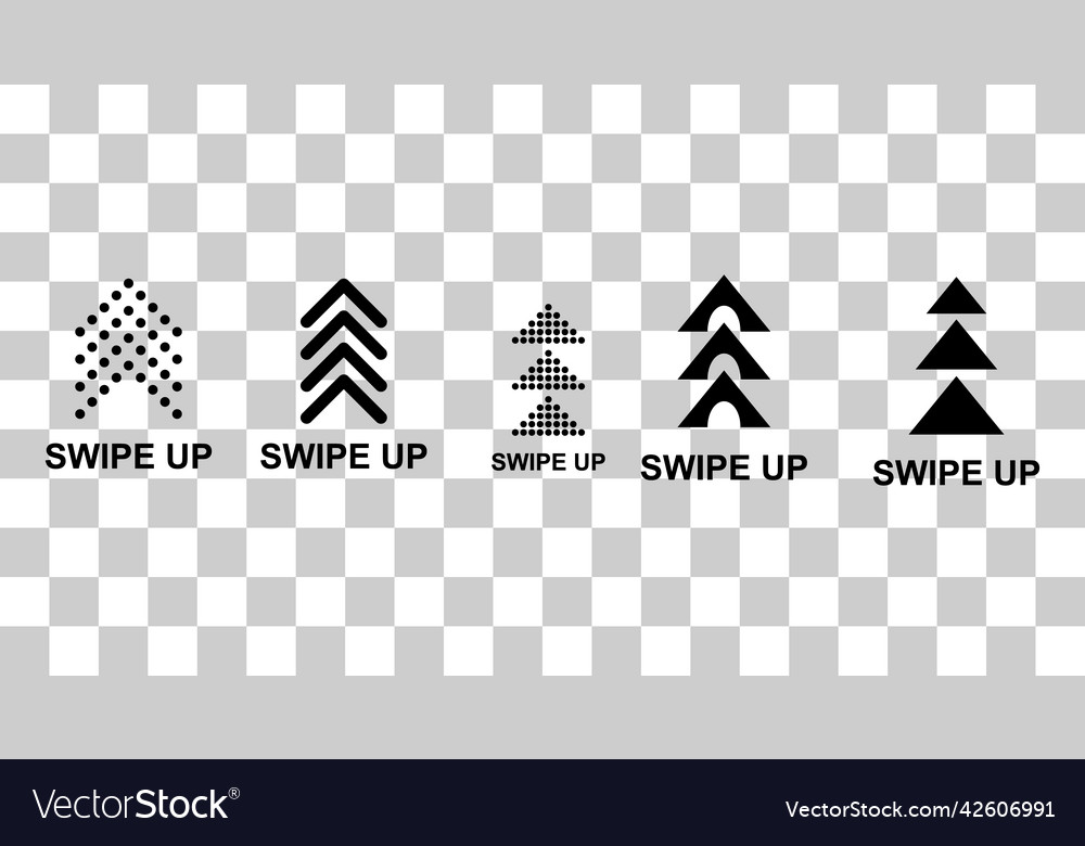 Set of swipe up internet button online web design vector image Set of swipe up internet button online web design