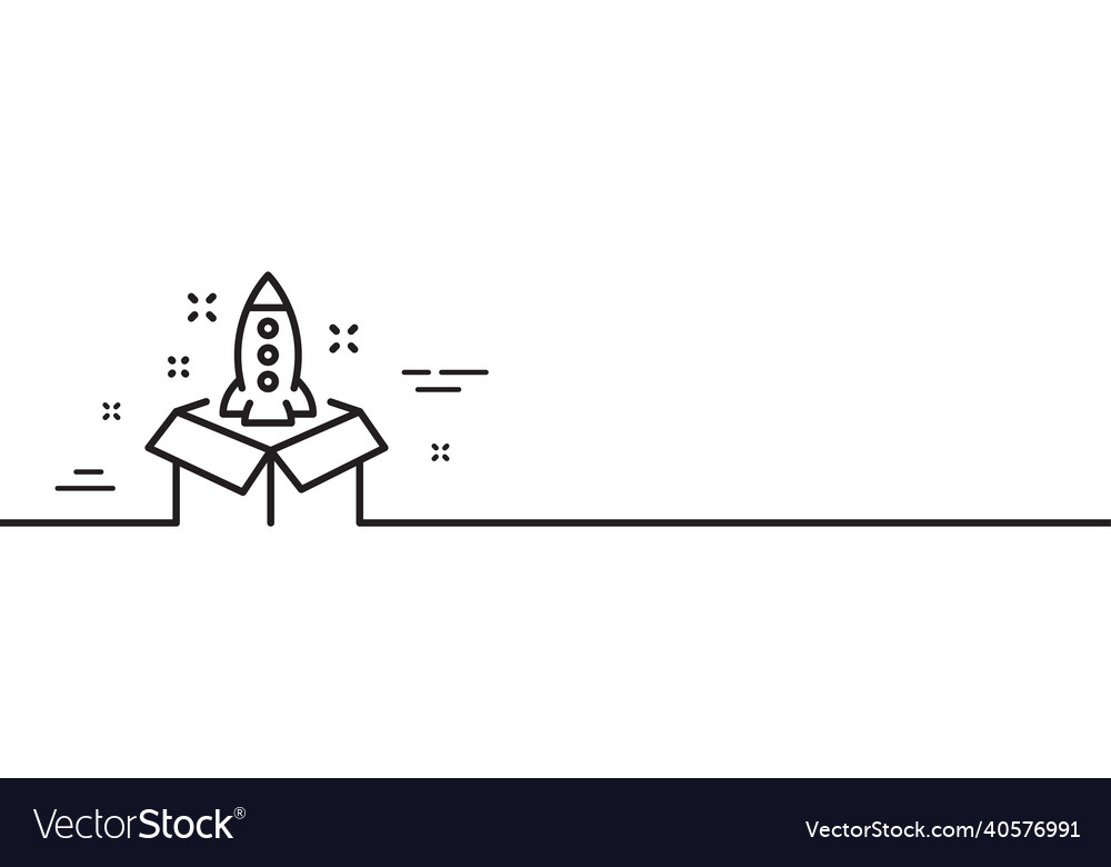 Startup line icon launch project sign minimal vector image Startup line icon launch project sign minimal