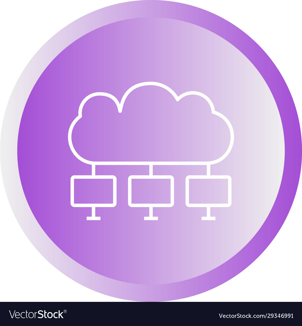 Unique cloud computing line icon